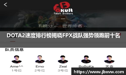 DOTA2速度排行榜揭晓FPX战队强势领跑前十名
